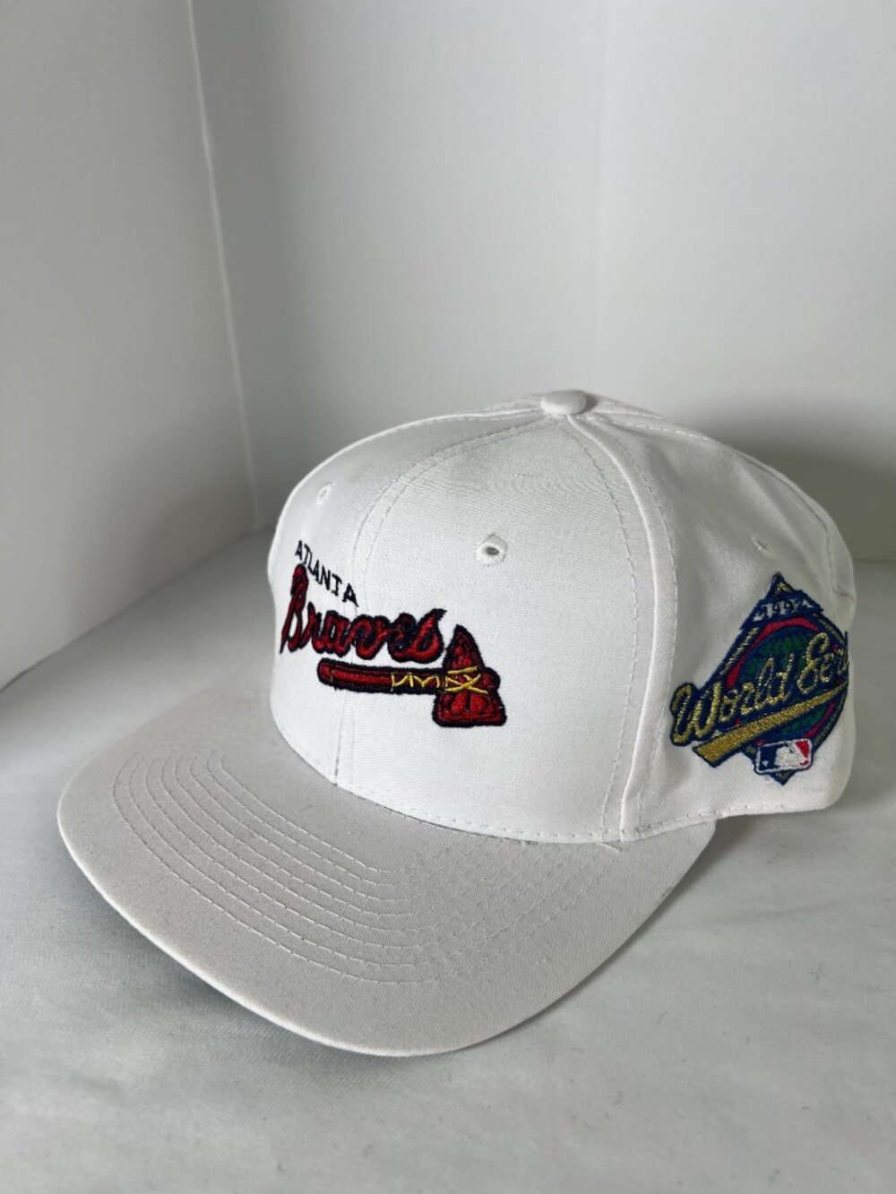 Vintage Atlanta Braves Hat The Game World Series 1992 Snap Back Script White